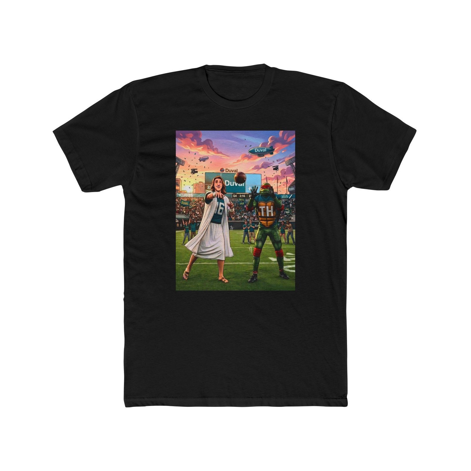 Jacksonville Jesus & Travis Hunter Graphic Tee — Passion Meets Game Day T-Shirt